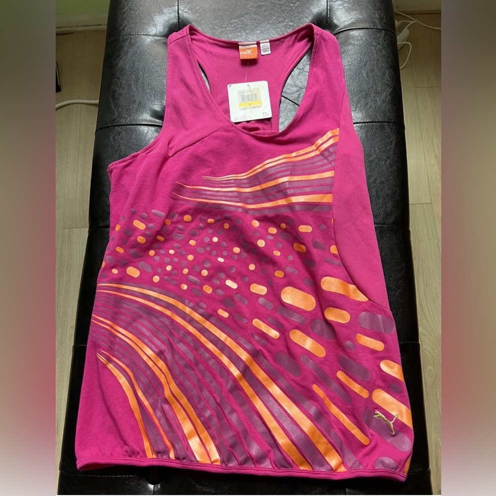 PUMA Move Graphic Bubble Tank, Women’s, Size Medium, Berry Berry